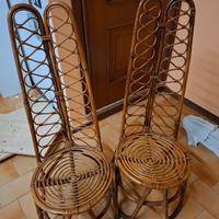 Coppia di sedie in vimini
