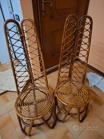 Coppia di sedie in vimini