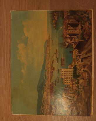 oleografia antica città di Genova 