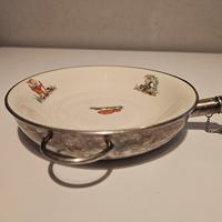 piatto scaldapappa in ceramica anni 60