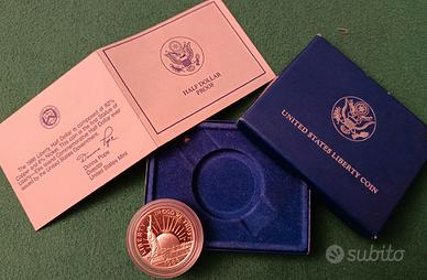 LA MONETA DELLA LIBERTA'  MEZZO DOLLARO USA 1986