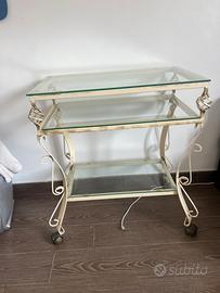 Tavolino ferro battuto e vetro buono stato
