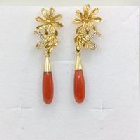 Orecchini pendenti a goccia Argento, Placcato oro,