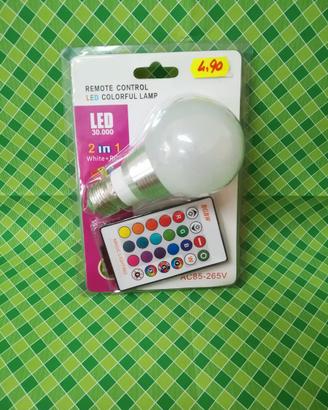 Lampadina a led con telecomando 2 in 1 white/ RGB