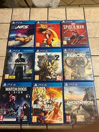 Lotto Giochi PS4 (Spider-Man, DBZ Kakarot, NFSecc)