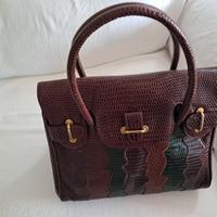 Borsa " vintage" Silvano Biagini  in vera pelle 