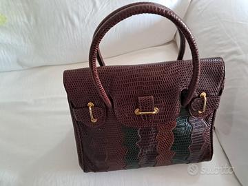Borsa " vintage" Silvano Biagini  in vera pelle 