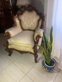 Poltrona stile Barocco imbottitura artigianale