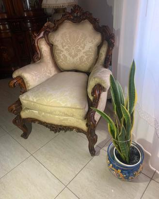 Poltrona stile Barocco imbottitura artigianale