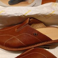 SCARPE CIABATTE DONNA PELLE CUOIO PANTOFOLE N37