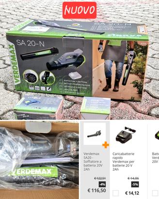 Soffiatore NUOVO Verdemax senza fili a batteria 