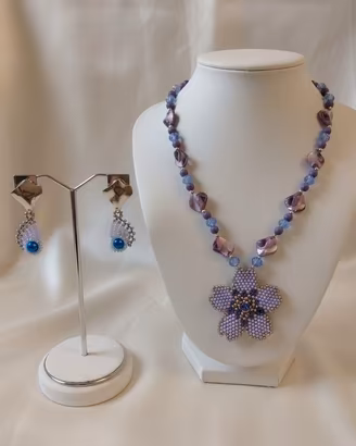 Set gioielli Collana Orecchini Madreperla handmade