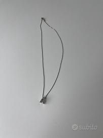 Collana minimal lettera A e perline stile elegante