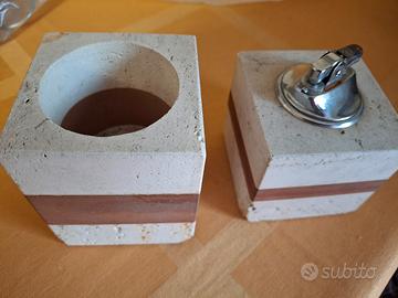 set da fumo in travertino 