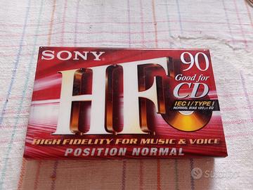 audio cassetta sony hf 90, sigillata, new old stoc