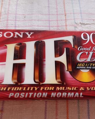 audio cassetta sony hf 90, sigillata, new old stoc