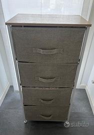 Cassettiera in legno con struttura in metallo