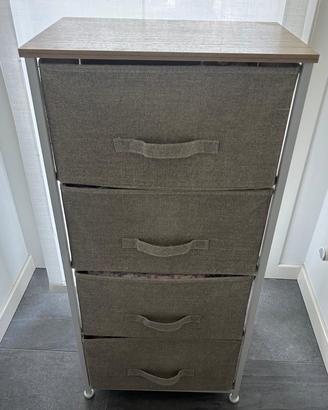 Cassettiera in legno con struttura in metallo