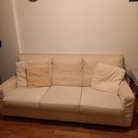 Coppia Divani in Tessuto Beige (3 posti + 2 posti)