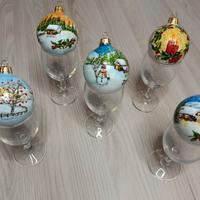 Palline di natale  in ceramica dipinte a mano