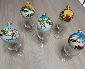 Palline di natale  in ceramica dipinte a mano