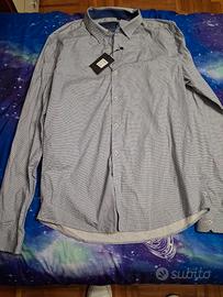 Camicia Enos Collection slim fit blue fantasia XL