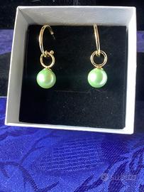 Orecchini doppio cerchio e perla Swarovski