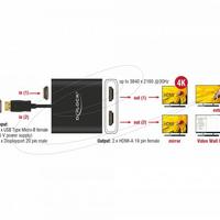 Delock Splitter DisplayPort 1.2 - in DP out 2xHDMI