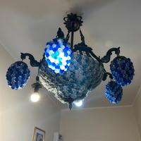 Coppia di lampadari antichi in vetro di murano