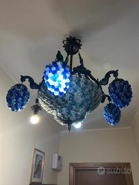Coppia di lampadari antichi in vetro di murano