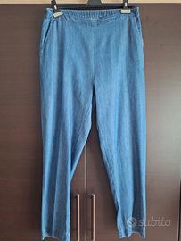 Pantaloni estivi azzurri Zara stile denim jeans