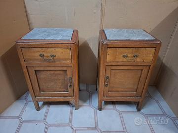 Coppia di comodini + letto matrimoniale anni 20