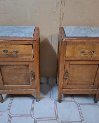 Coppia di comodini + letto matrimoniale anni 20