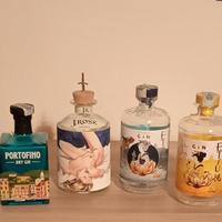 LOTTO 4 BOTTIGLIE VUOTE DI GIN ICONICHE 