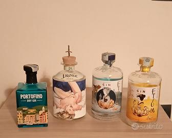 LOTTO 4 BOTTIGLIE VUOTE DI GIN ICONICHE 
