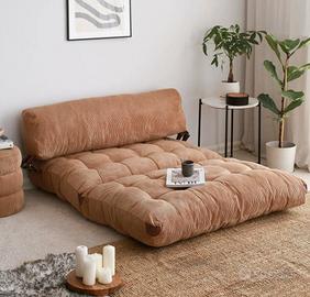 Divano letto in tessuto marrone