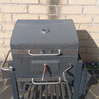 Barbecue a carbonella con ruote da giardino coperc