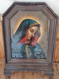 Antica stampa madonna addolorata con cornice 800