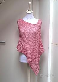 Poncho Estate Paillettes Rosa