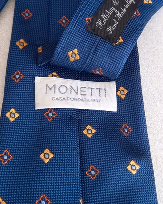 Cravatta sartoriale in pura seta blu scuro 