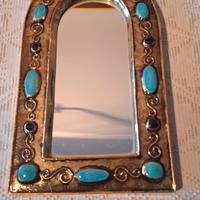 specchio in ceramica dorata di Francois Lembo