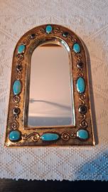 specchio in ceramica dorata di Francois Lembo