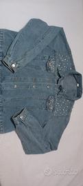 giubbetto jeans con perline