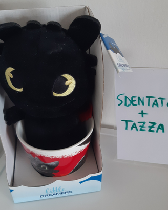 Pupazzo drago sdentato con tazza