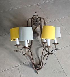 Lampadario ferro battuto 