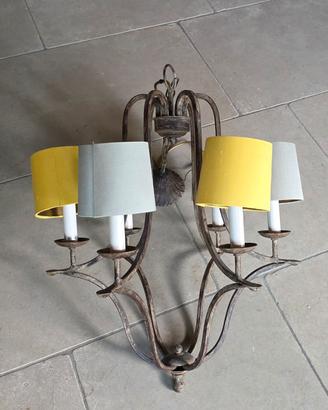 Lampadario ferro battuto 