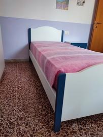 Letto Singolo in legno+Materasso+Rete con doghe 