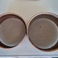 Coppia di setacci antichi in legno primi 900