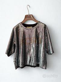 Michael Kors maglia paillettes argento