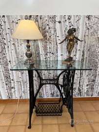 Tavolo vintage Singer ghisa/criistallo